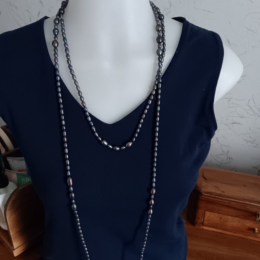 Honora pearl stretch bracelet/necklace. - Picture 2 of 7